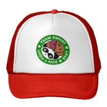 Team SWHAT Panda and Patchie Trucker Hat hats