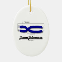 Team Telomere (Biology Humor) Double-Sided Oval Ceramic Christmas Ornament