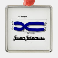 Team Telomere (Biology Humor) Square Metal Christmas Ornament
