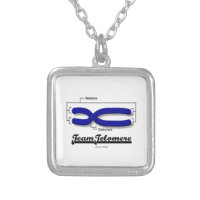 Team Telomere (Biology Humor) Square Pendant Necklace