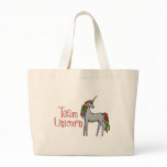 Team Unicorn Rainbow Tote Bag