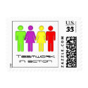 Team work coming together postage