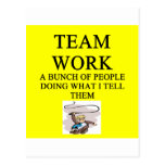 team work joke postcards