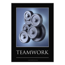 Teamwork concept with gear wheels invitations