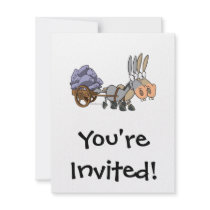 teamwork donkeys mules cartoon custom announcement