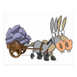 teamwork donkeys mules cartoon postcards