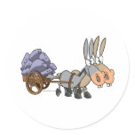 teamwork donkeys mules cartoon stickers