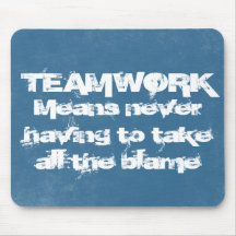 Teamwork Grunge Blue Mousepads