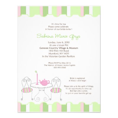 Teapot Bridal Invitation *for Sabrina Only* (10-pack)