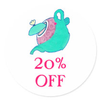 Teapot Discount Sticker (Housewares Business)