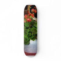 Teapot Filled With Geraniums Skate Board Decks