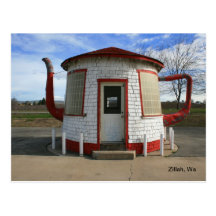 Teapot gas Station- Zillah, Washington Postcard