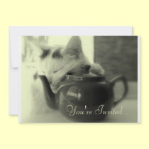 Teapot Pillow invitations by JCatGarden Teapot Pillow invitations