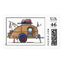 Tear Drop Camper Trailer RV Stamps