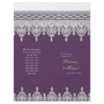Tear Drop Lace Plum Purple Elegant Wedding Program Flyer Design
