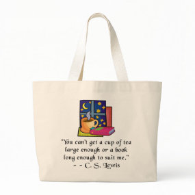 Buy it on Zazzle Teas & Books Natural Jumbo Tote bag