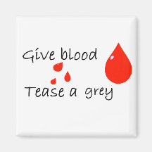 Tease a grey fridge magnet