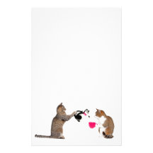 Teatime for kitty cats customized stationery