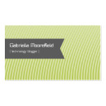 Tech Blogger Green Contact Business Cards business cards