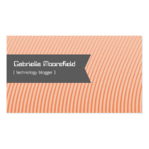 Tech Blogger Orange Contact Business Cards