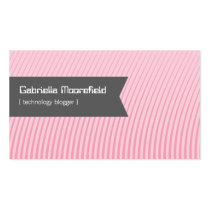 Tech Blogger Pink Contact Business Cards