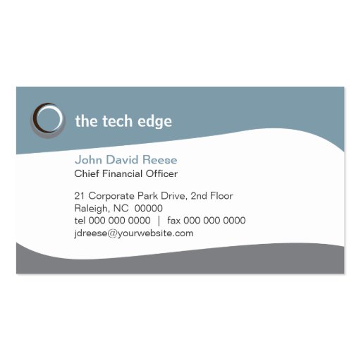 Tech Curves 2 Business Card (front side)