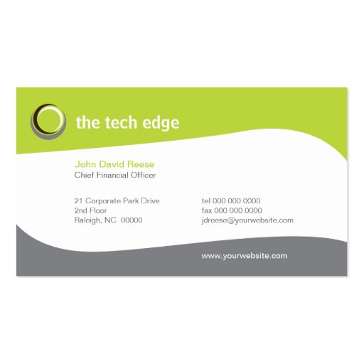 Tech Curves Business Card (front side)