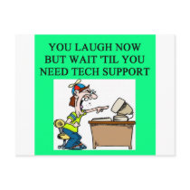 tech support joke post card