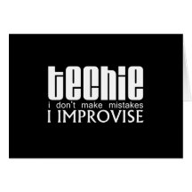 Techie Improvise Greeting Cards