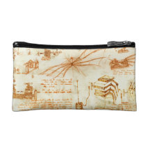Technical drawing & sketches by Leonardo Da Vinci Cosmetics Bags
