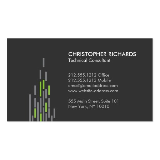 Technical Pattern in Gray II Business Cards (back side)