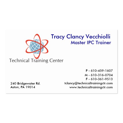 Technical Training Center1.14 Business Cards (front side)