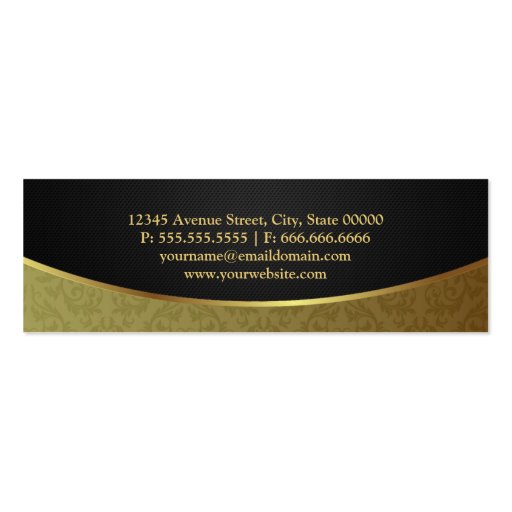 Technical Writer - Black Gold Damask Business Card (back side)