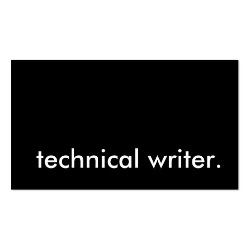 technical writer. business cards (front side)