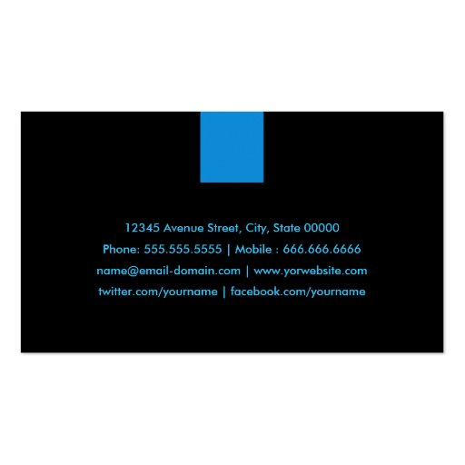 Technical Writer Modern Aqua Blue Business Card (back side)