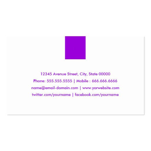 Technical Writer - Simple Purple Violet Business Cards (back side)