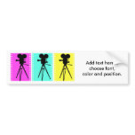 Technicolor Film Strip and Camera Silhouette Bumper Stickers