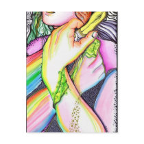 artist, brush, technicolor, soul, artsprojekt, love, loving, morning, glory, drops, water, hair, long, white, minimalism, patricia, vidour, fantasy, ink, drawing, simplicity, design, woman, femme, girl, decorating, clear, visual, accent, simple, area, illustration, fairy, inspiring, magic, black, bird, land, imaginary, magical, Postcard with custom graphic design