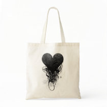 Techno Heart Tote bags by ofairel Techno Heart Tote bags