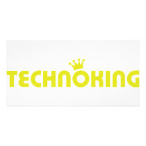 techno king icon photo card template