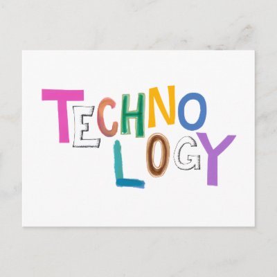 Tech Geeks on Technology Modern Word Art Tech Geek Fun Colorful Postcard From Zazzle