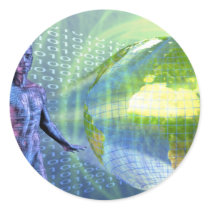 Technology Round Sticker