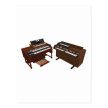 Teclados del vintage: modelo 3D: Postal