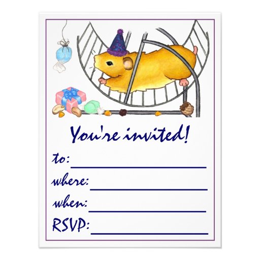 Ted the hamster invitations