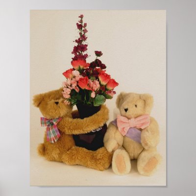 Teddies With Flowers