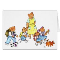 Teddies go to school cards