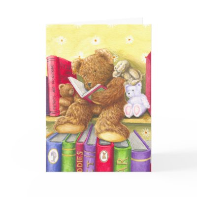 Teddies Story Time Greeting Cards by _Squirrel_