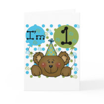 Teddy Bear 1st Birthday Tshirts and Gifts Greeting Card