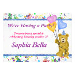 Teddy Bear and Balloons Custom Invite