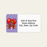 Teddy Bear And Bucket Of Hearts Personalized Address Labels